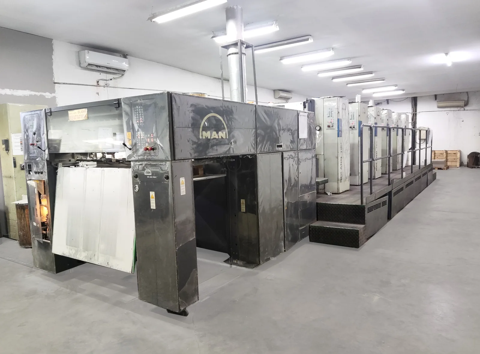 Offset printing press at PT Cahaya Berlian Lestari plant